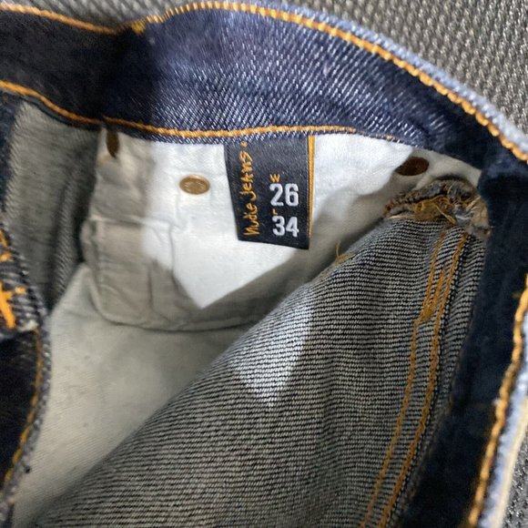 NUDIE Jeans CO Tight LOng John Blue Jeans Men's 26 x 34 Organic Stretch Denim - Picture 11 of 11